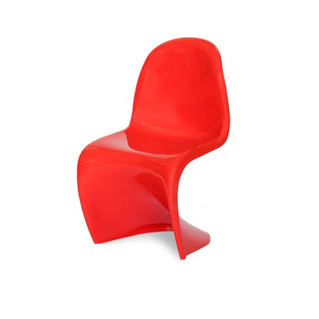 Krzesło dla dzieci w kształcie litery s do pokoju dziecięcego czerwone panton 213 DF XF-09