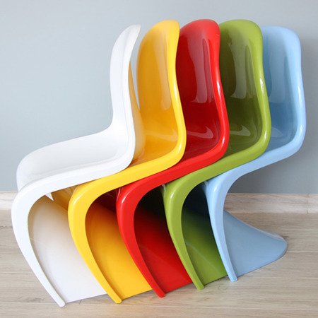 Krzesło dla dzieci w kształcie litery s do pokoju dziecięcego zielone panton 213 DF XF-06