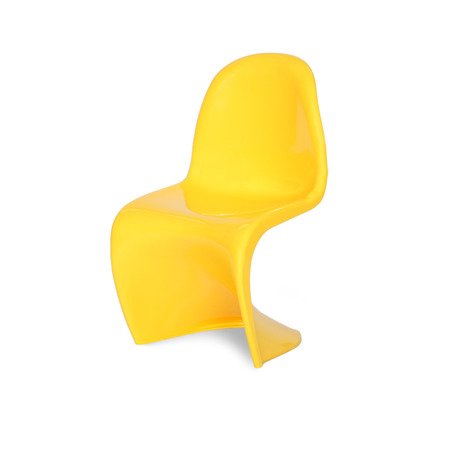 Krzesło dla dzieci w kształcie litery s do pokoju dziecięcego żółte panton 213 DF XF-10