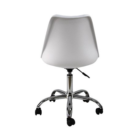 Krzesło fotel obrotowy biurowy z regulowaną wysokością białe z czarną poduszką G055 AB