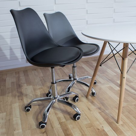 Krzesło fotel obrotowy biurowy z regulowaną wysokością szare z szarą poduszką G055GG-BW