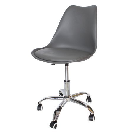 Krzesło fotel obrotowy biurowy z regulowaną wysokością szare z szarą poduszką G055GG-BW