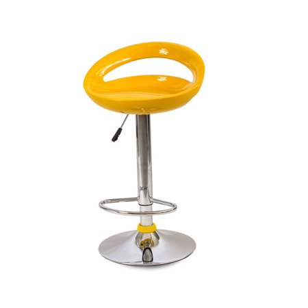 Krzesło hoker obrotowy z podnóżkiem i regulacją wysokości chromowany żółte 708Y AL
