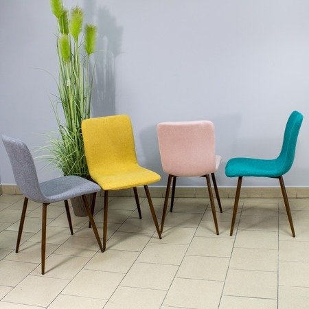 Krzesło klasyczne tapicerowane na drewnianych nogach wenge miękkie stylowe szare 013