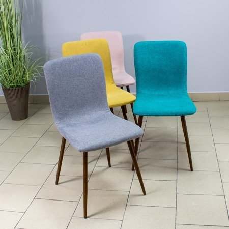 Krzesło klasyczne tapicerowane na drewnianych nogach wenge miękkie stylowe szare 013