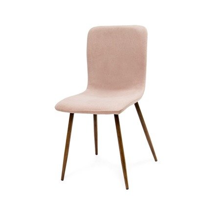 Krzesło klasyczne tapicerowane na drewnianych nogachwenge  miękkie stylowe różowe 013