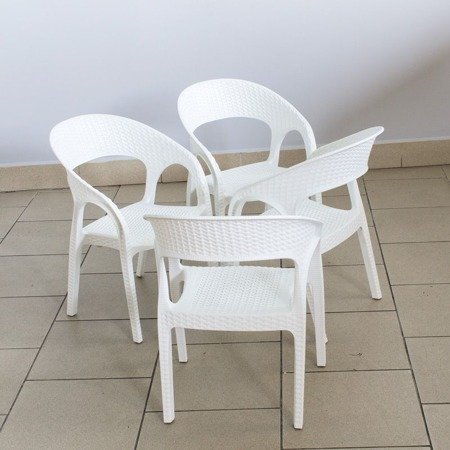 Krzesło krzesełko dziecięce ratanowe dla dziecka H233 białe