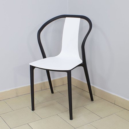 Krzesło kuchenne polipropylenowe do jadalni kuchni nowoczesne  H811 biało-czarne