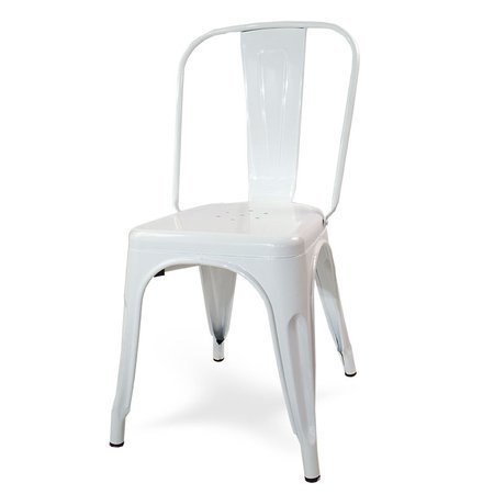 Krzesło metalowe tolix do kuchni restauracji nowoczesne francuskie 192 białe
