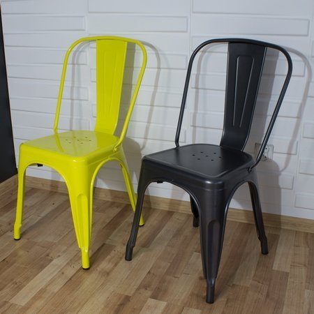 Krzesło metalowe tolix do kuchni restauracji nowoczesne francuskie 192 czarne