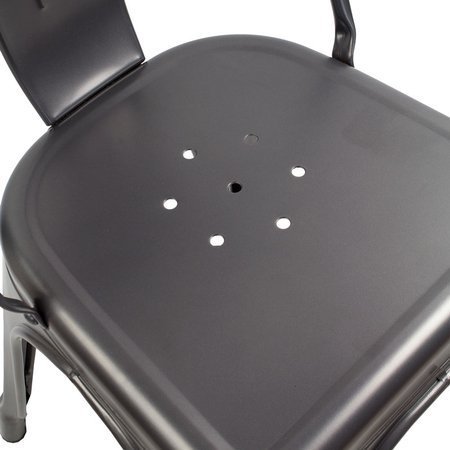 Krzesło metalowe tolix do kuchni restauracji nowoczesne francuskie 192 szare