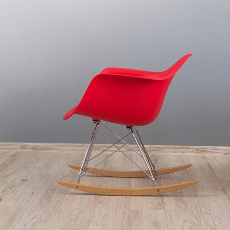 Krzesło na biegunach na metalowo drewnianych płozach fotel bujany do salonu czarne 211 AB