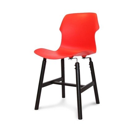 Krzesło na czarnych nogach nowoczesne stylowe do salonu restauracji hotelu czerwony 290