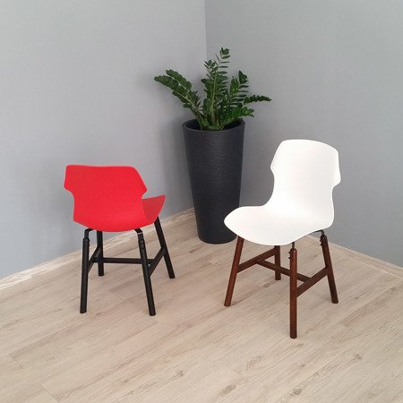 Krzesło na czarnych nogach nowoczesne stylowe do salonu restauracji hotelu czerwony 290