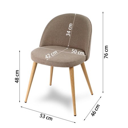 Krzesło na drewnianych bukowych nogach tapicerowane nowoczesne fotel skandynawski nowoczesny ecru 065