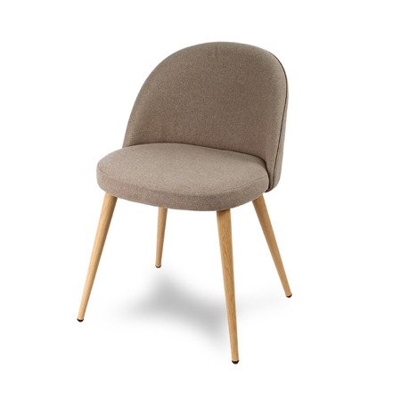 Krzesło na drewnianych bukowych nogach tapicerowane nowoczesne fotel skandynawski nowoczesny ecru 065
