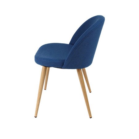 Krzesło na drewnianych bukowych nogach tapicerowane nowoczesne fotel skandynawski nowoczesny niebieski 065