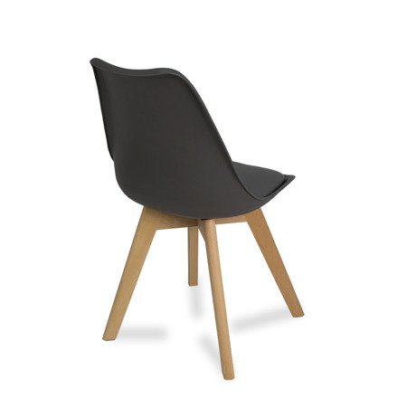 Krzesło na drewnianych bukowych nogach z poduszką nowoczesne ciemno szare Milano 007 TS