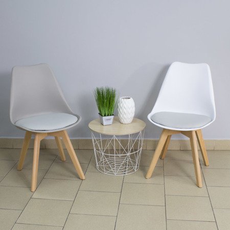 Krzesło na drewnianych bukowych nogach z poduszką nowoczesne szare Milano 007 TS 