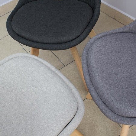 Krzesło na drewninaych bukowych nogach tapicerowane z poduszką nowoczesne stylowe szare 007Y 