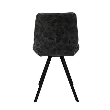 Krzesło na metalowych czarnych nogach tapicerowane skórzane ekoskóra nowoczesne stylowe szare 063