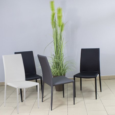 Krzesło na metalowych nogach skóra ekologiczna do biura 690GT białe