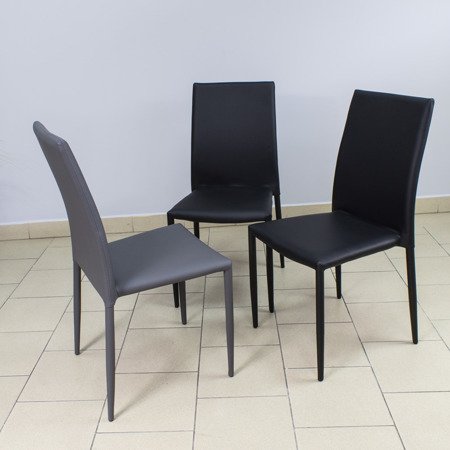 Krzesło na metalowych nogach skóra ekologiczna do biura 690GT brązowe