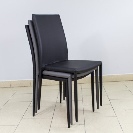 Krzesło na metalowych nogach skóra ekologiczna do biura 690GT brązowe