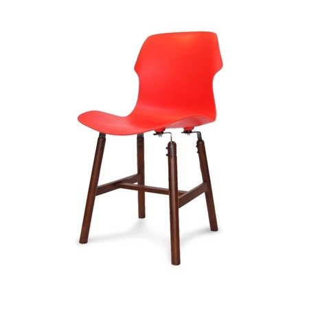 Krzesło na nogach wenge nowoczesne stylowe do salonu restauracji hotelu czerwone 290