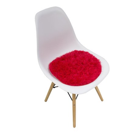 Krzesło nowoczesne na drewnianych bukowych nogach 212 AB białe + poduszka nakładka czerwony do salonu UC62906