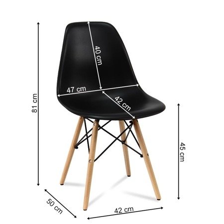 Krzesło nowoczesne na drewnianych bukowych nogach stylowe do kuchni restauracji czarne 212 TZ