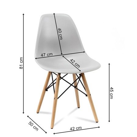 Krzesło nowoczesne na drewnianych bukowych nogach stylowe do kuchni restauracji szary 212 TZ