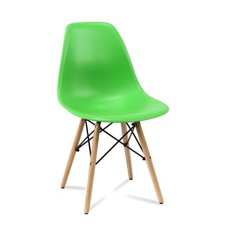Krzesło nowoczesne na drewnianych bukowych nogach stylowe do kuchni restauracji zielone 212 TZ