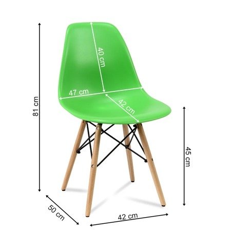 Krzesło nowoczesne na drewnianych bukowych nogach stylowe do kuchni restauracji zielone 212 TZ