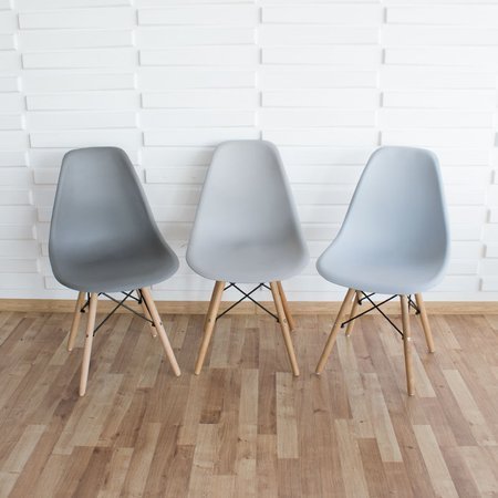 Krzesło nowoczesne na drewnianych bukowych nogach stylowe do salonu ciemno szare 212 AB roz