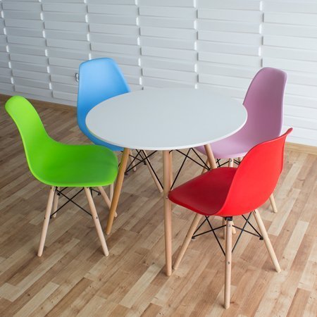 Krzesło nowoczesne na drewnianych bukowych nogach stylowe do salonu jasno brązowe 212 AB / WF