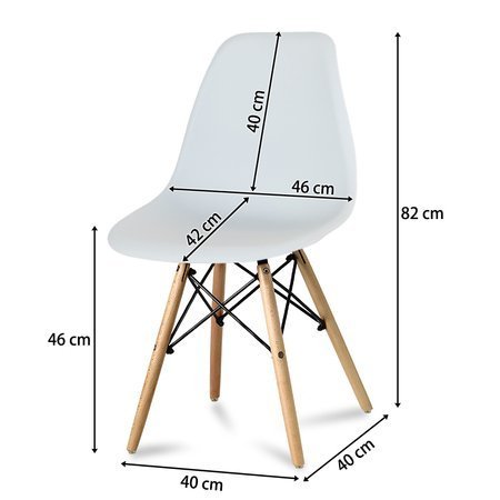 Krzesło nowoczesne na drewnianych bukowych nogach stylowe do salonu jasno szare 212 BW