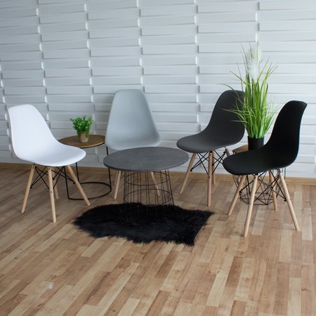 Krzesło nowoczesne na drewnianych bukowych nogach stylowe do salonu jasno szare 212 BW