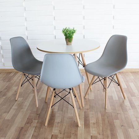 Krzesło nowoczesne na drewnianych bukowych nogach stylowe do salonu jasno szare 212 BW roz