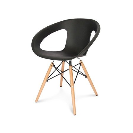 Krzesło nowoczesne na drewnianych bukowych nogach stylowe do salonu kuchni czarne 232