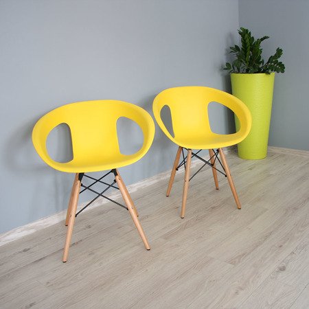 Krzesło nowoczesne na drewnianych bukowych nogach stylowe do salonu kuchni czerwone 232