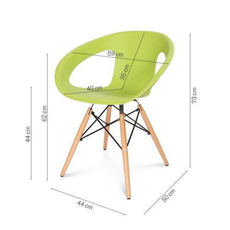 Krzesło nowoczesne na drewnianych bukowych nogach stylowe do salonu kuchni zielone 232