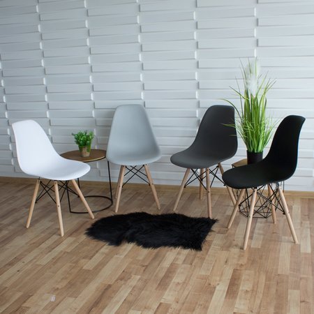 Krzesło nowoczesne na drewnianych bukowych nogach stylowe do salonu niebieskie 212 AB