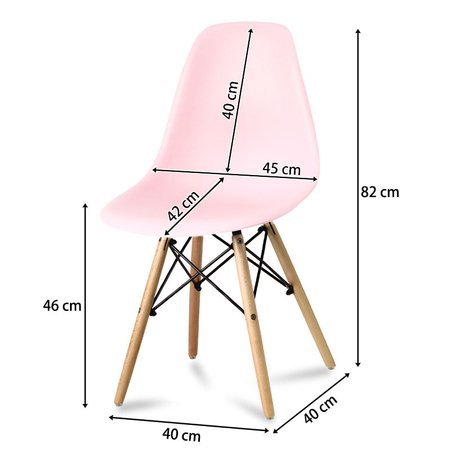 Krzesło nowoczesne na drewnianych bukowych nogach stylowe do salonu różowe 212 AB roz