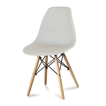 Krzesło nowoczesne na drewnianych bukowych nogach stylowe do salonu szare 212 AB