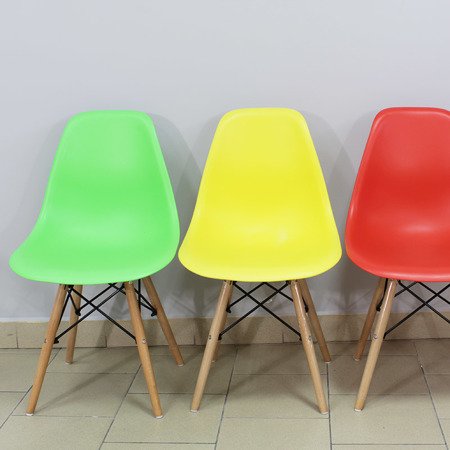 Krzesło nowoczesne na drewnianych bukowych nogach stylowe do salonu zielone 212 TI + AB