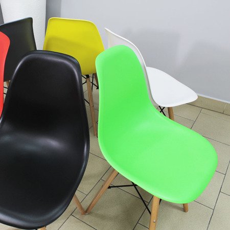 Krzesło nowoczesne na drewnianych bukowych nogach stylowe do salonu zielone 212 TI + AB
