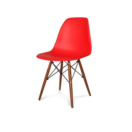 Krzesło nowoczesne na drewnianych nogach wenge stylowe do kuchni restauracji czerwone 212 TA