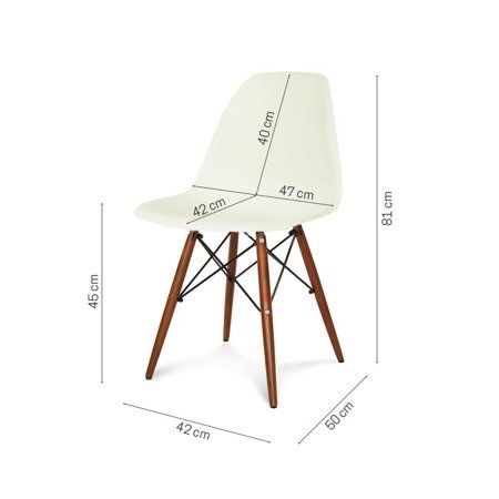 Krzesło nowoczesne na drewnianych nogach wenge stylowe do kuchni restauracji ecru 212 TA