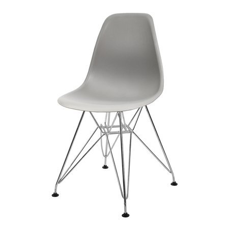 Krzesło nowoczesne na metalowych chromowanych nogach stylowe do kuchni szare 212 AB
